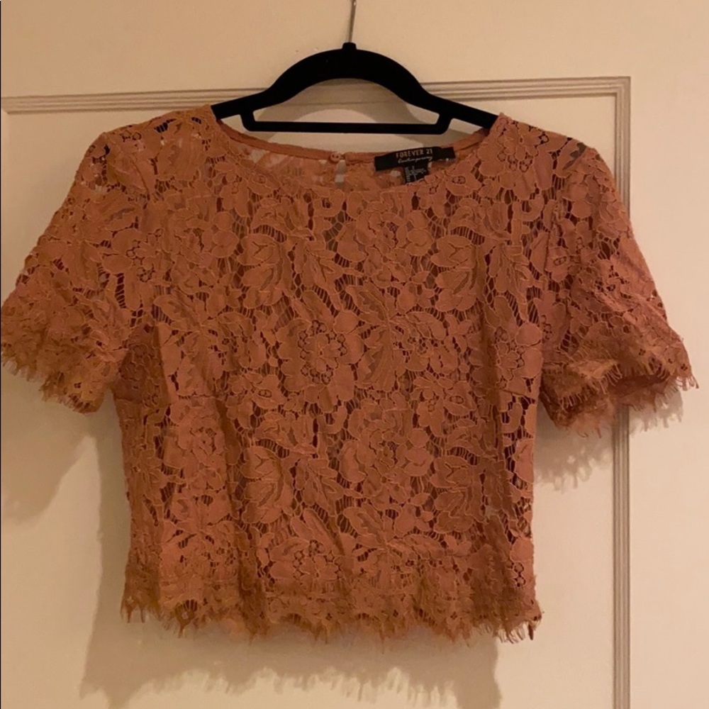Cropped lace top